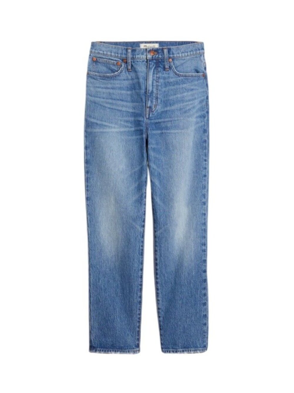 Madewell Womens High Rise Classic Straight Leg Jeans Size 25 Blue Preppy Casual - Picture 3 of 16